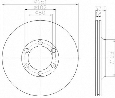 HELLA PAGID 8dd355106411 -  Тормозной диск